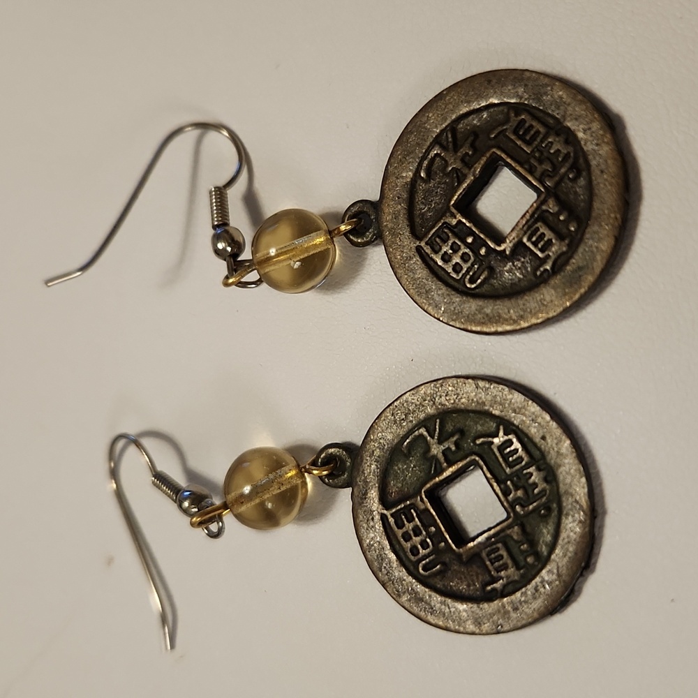 Chinese Coin Earrings